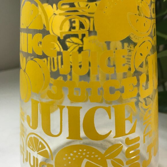 Vintage Anchor Hocking Glass Juice Carafe or Pitcher Yellow Lemon Motif - Picture 4 of 5